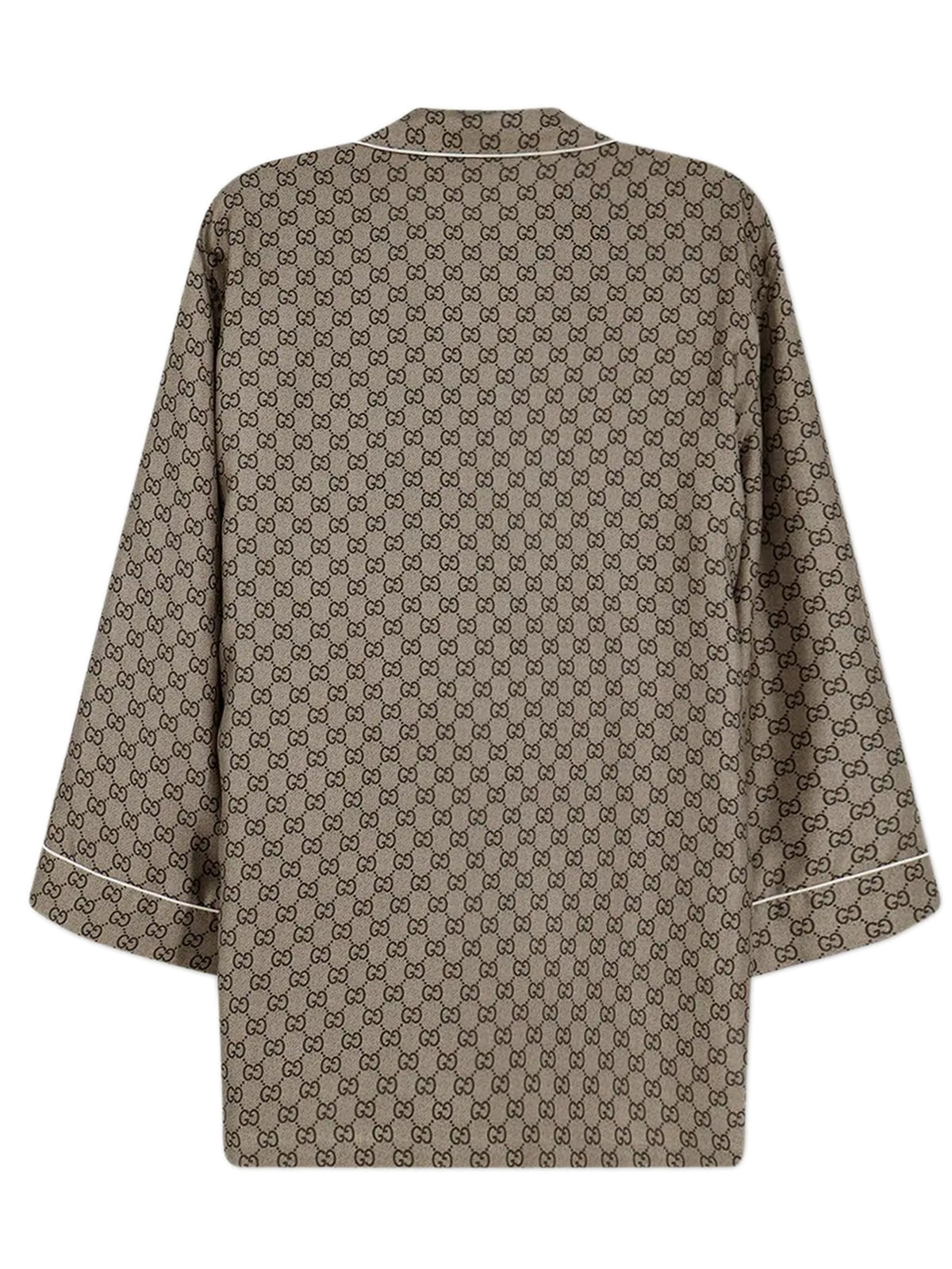 Printed silk twill shirt