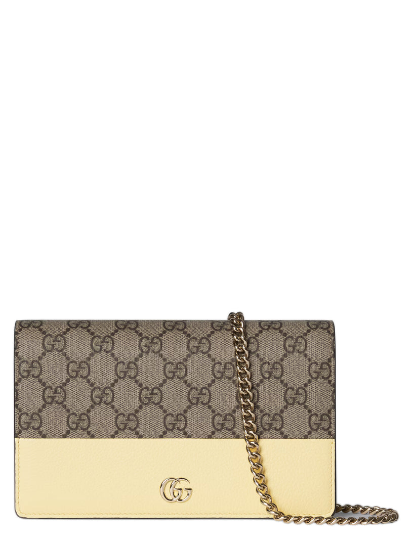 Two-tone GG Marmont wallet with chain