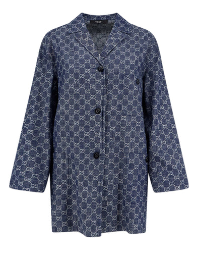 GG cotton denim jacquard jacket