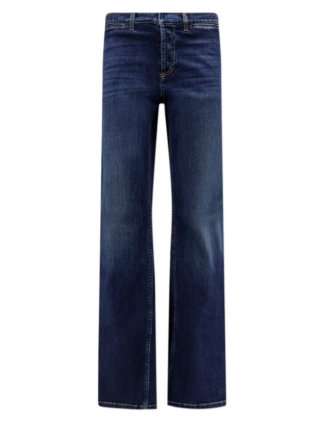 Cotton denim trousers with Web ribbon