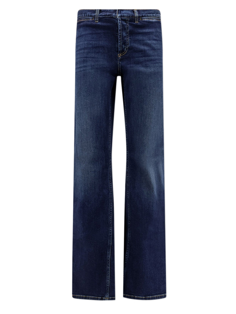 Cotton denim trousers with Web ribbon
