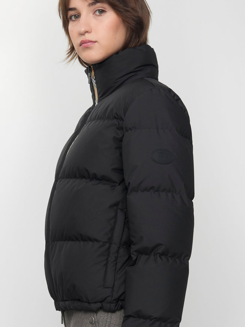 Check Trim Puffer Jacket