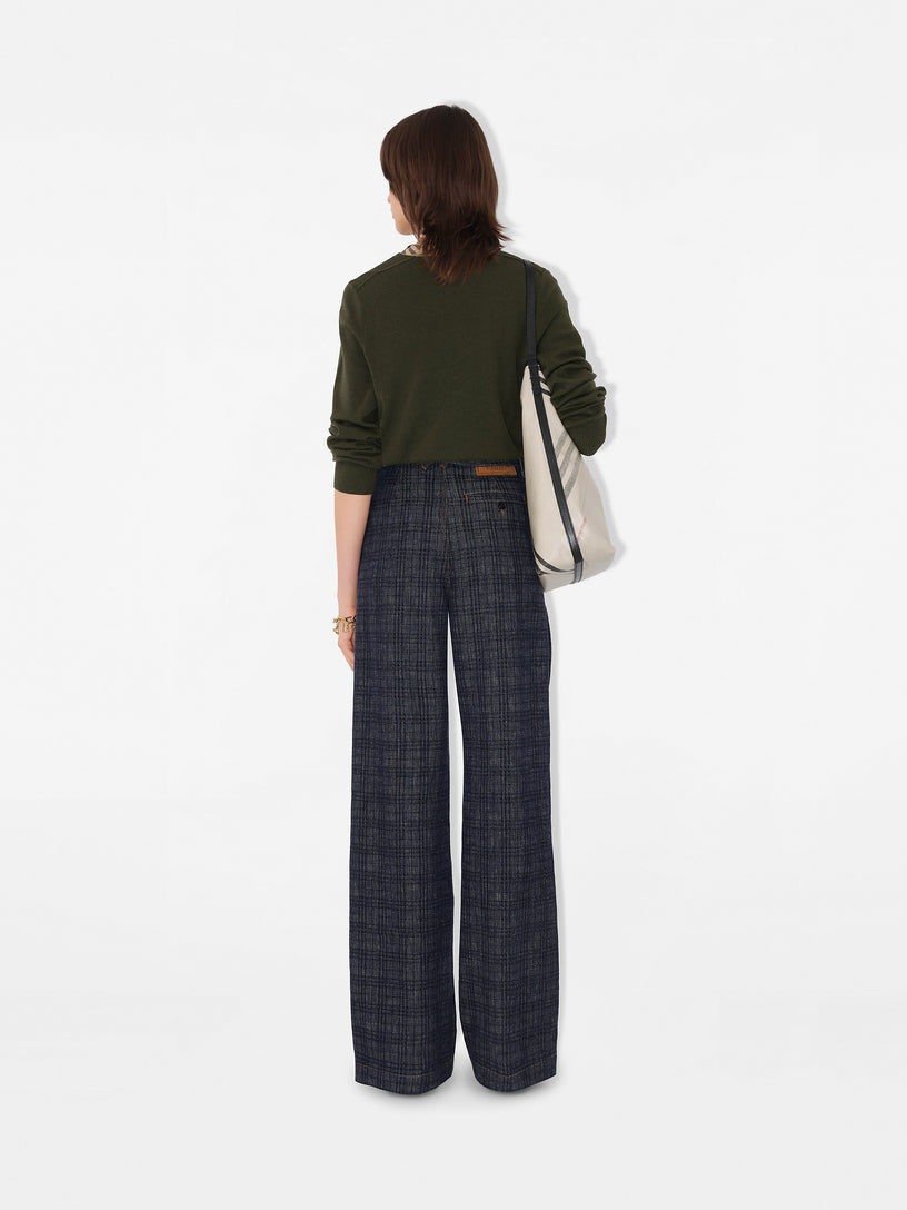 Pullover con finiture Check