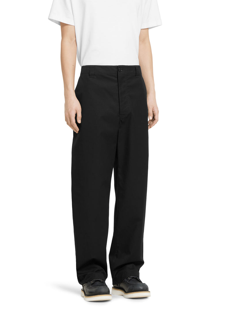 Cotton twill trousers with web detail