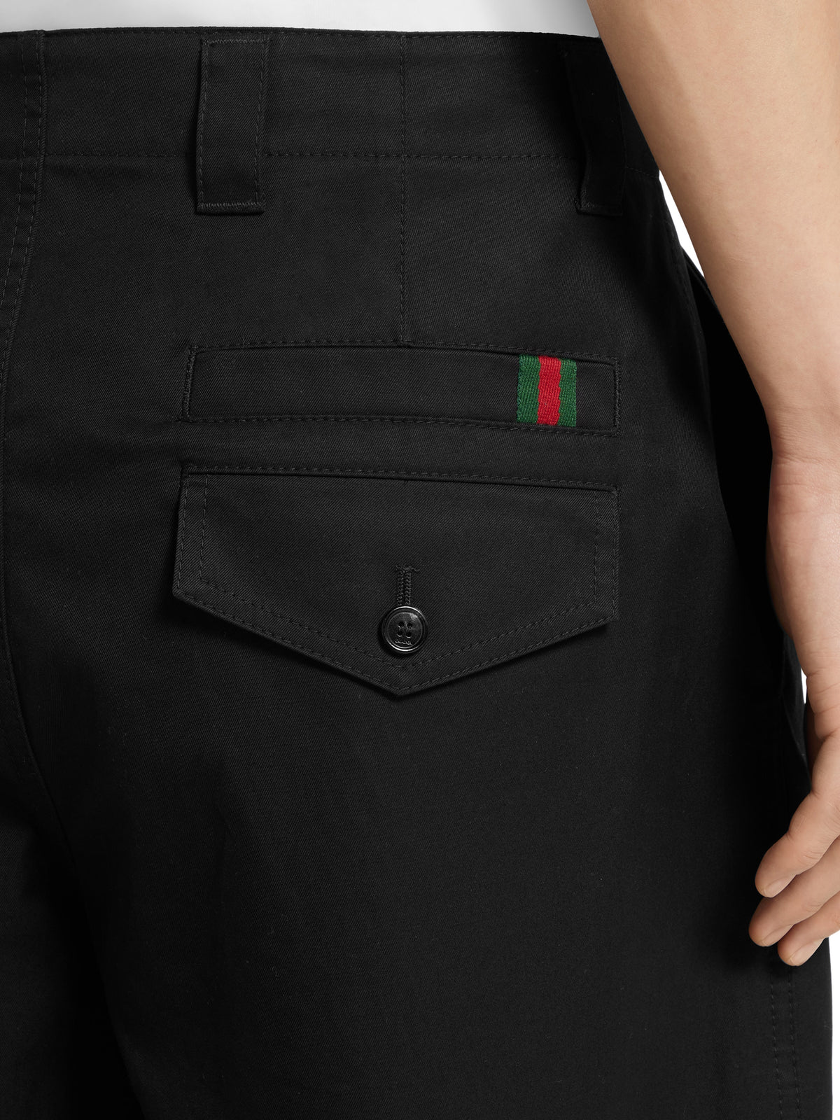Cotton twill trousers with web detail