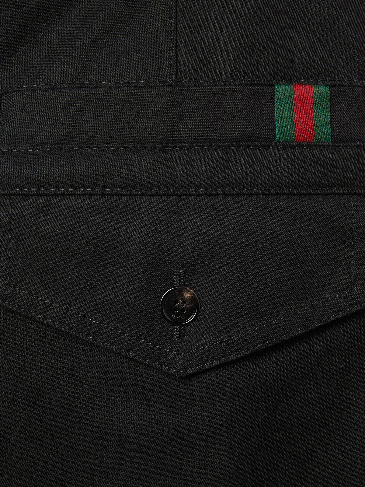 Cotton twill trousers with web detail