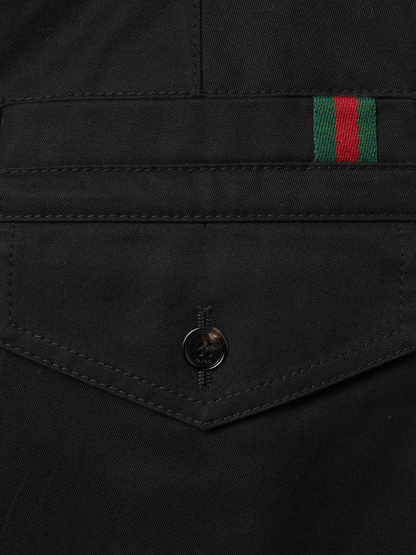 Cotton twill trousers with web detail