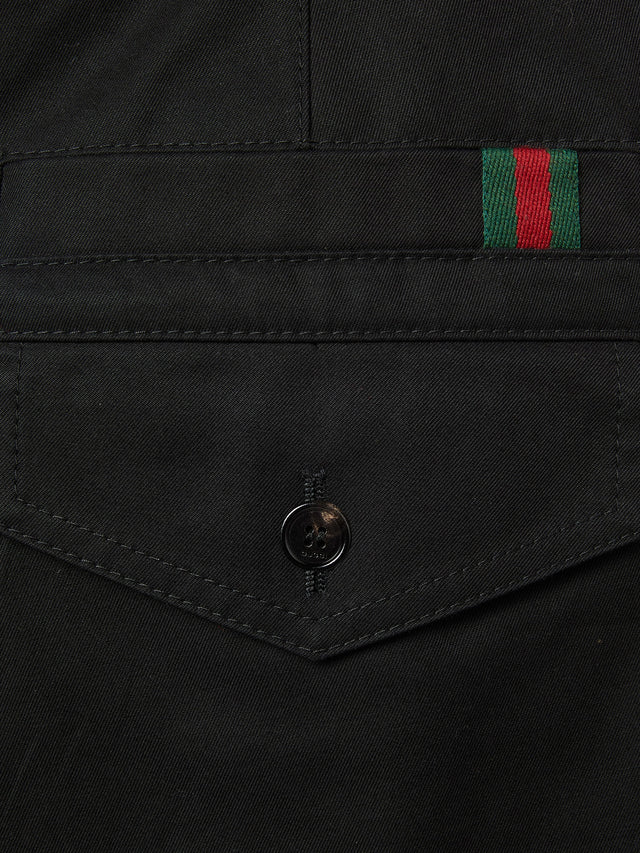 Cotton twill trousers with web detail