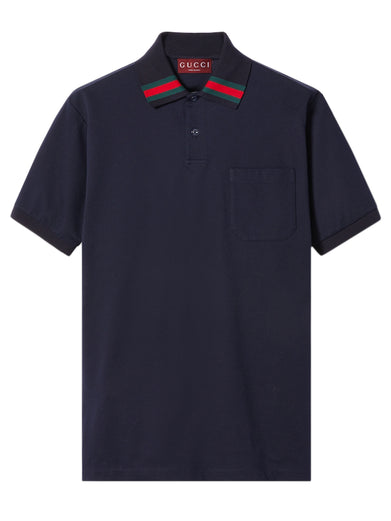 Cotton polo shirt with web