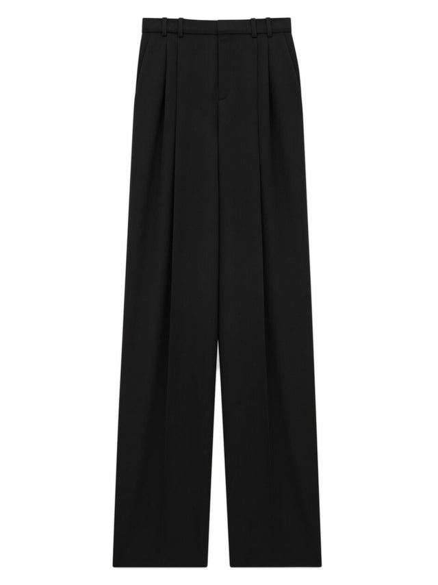 Wide-leg trousers in grain de poudre