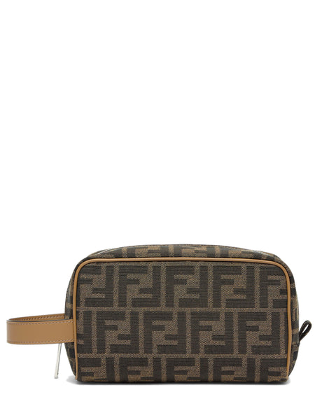Small FF Jacquard Toiletry Case FENDI Marrone | Grifo210