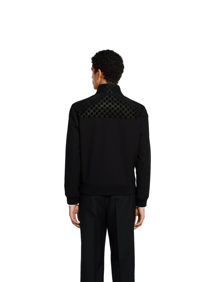 GG embossed suede bomber jacket