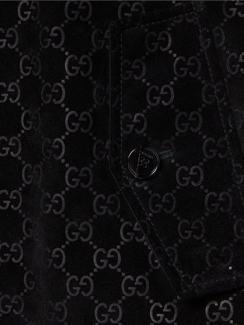 GG embossed suede bomber jacket