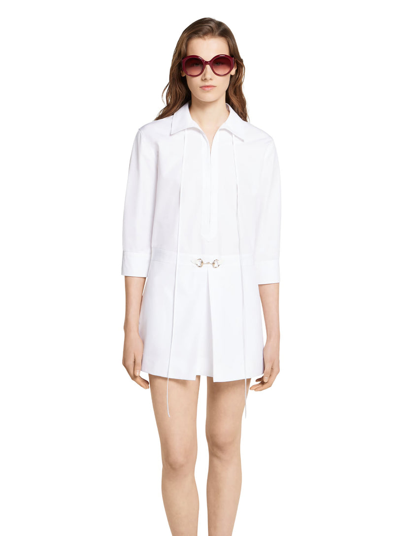 Abito chemisier in popeline di cotone con Morsetto