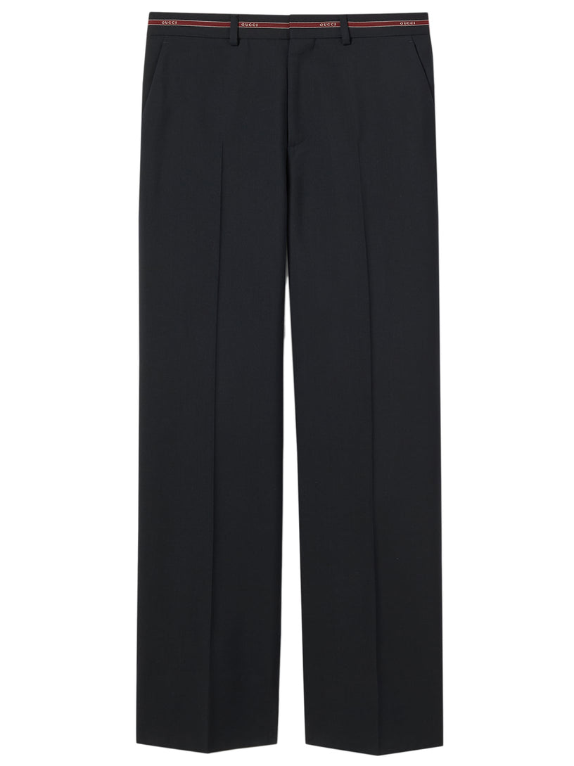 Wool pant with selvedge detail
