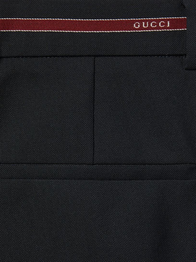 Wool pant with selvedge detail