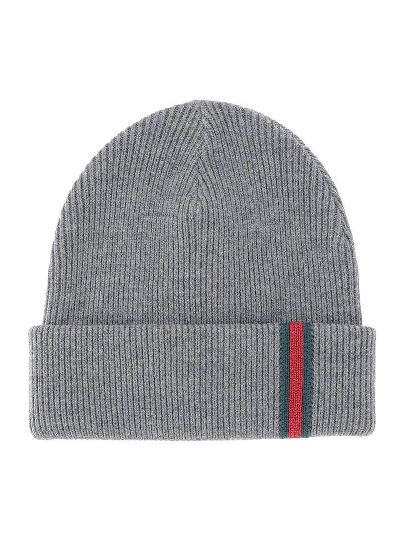 Wool beanie with web detail