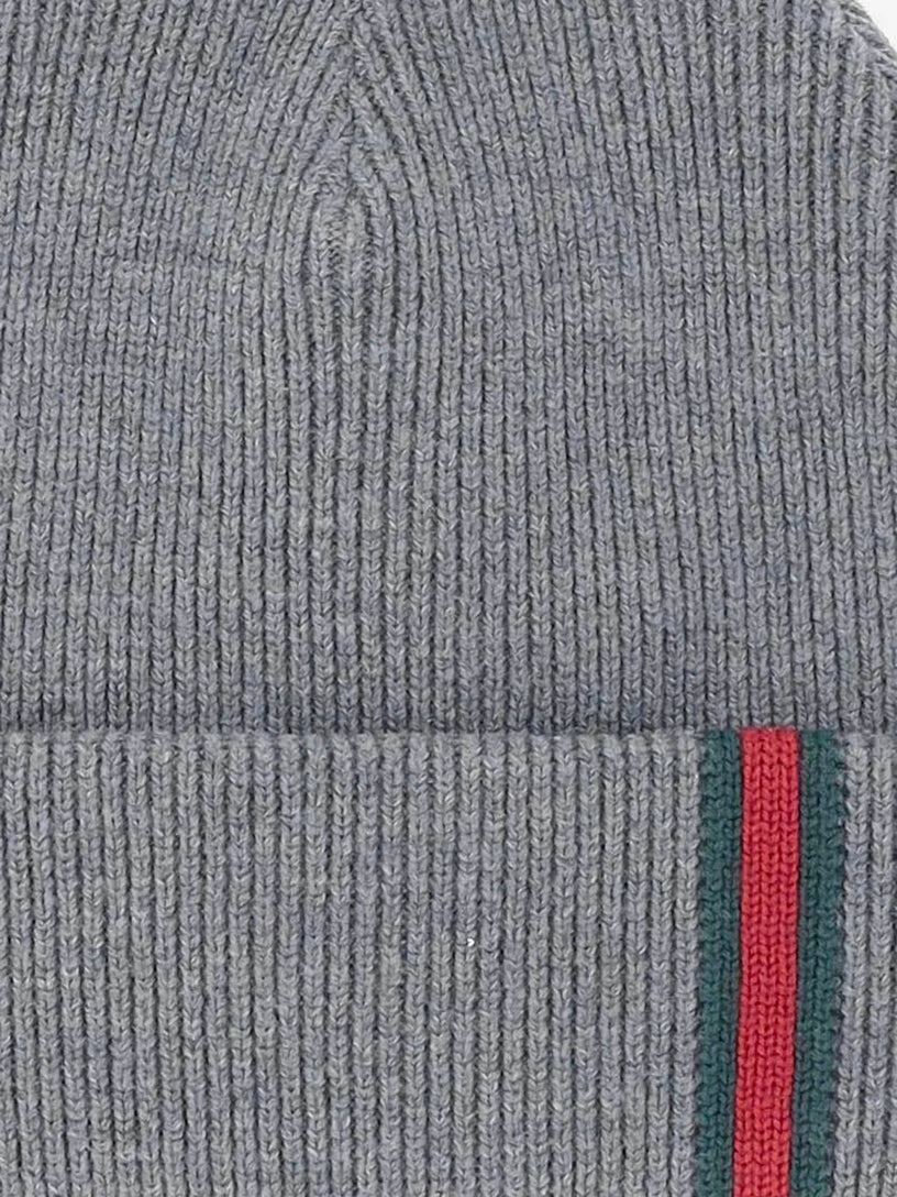 Wool beanie with web detail