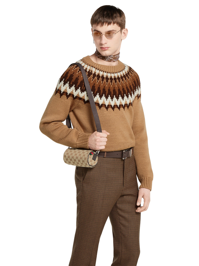 GG canvas mini cylinder bag