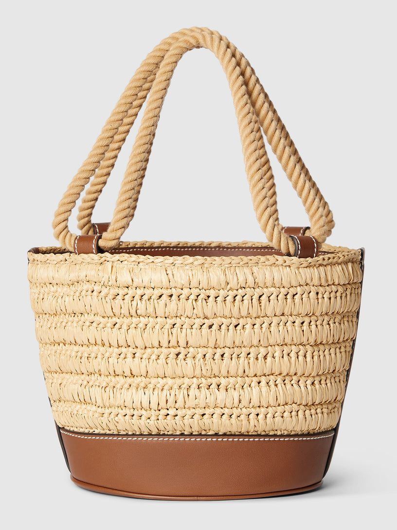 Woven mini bucket bag