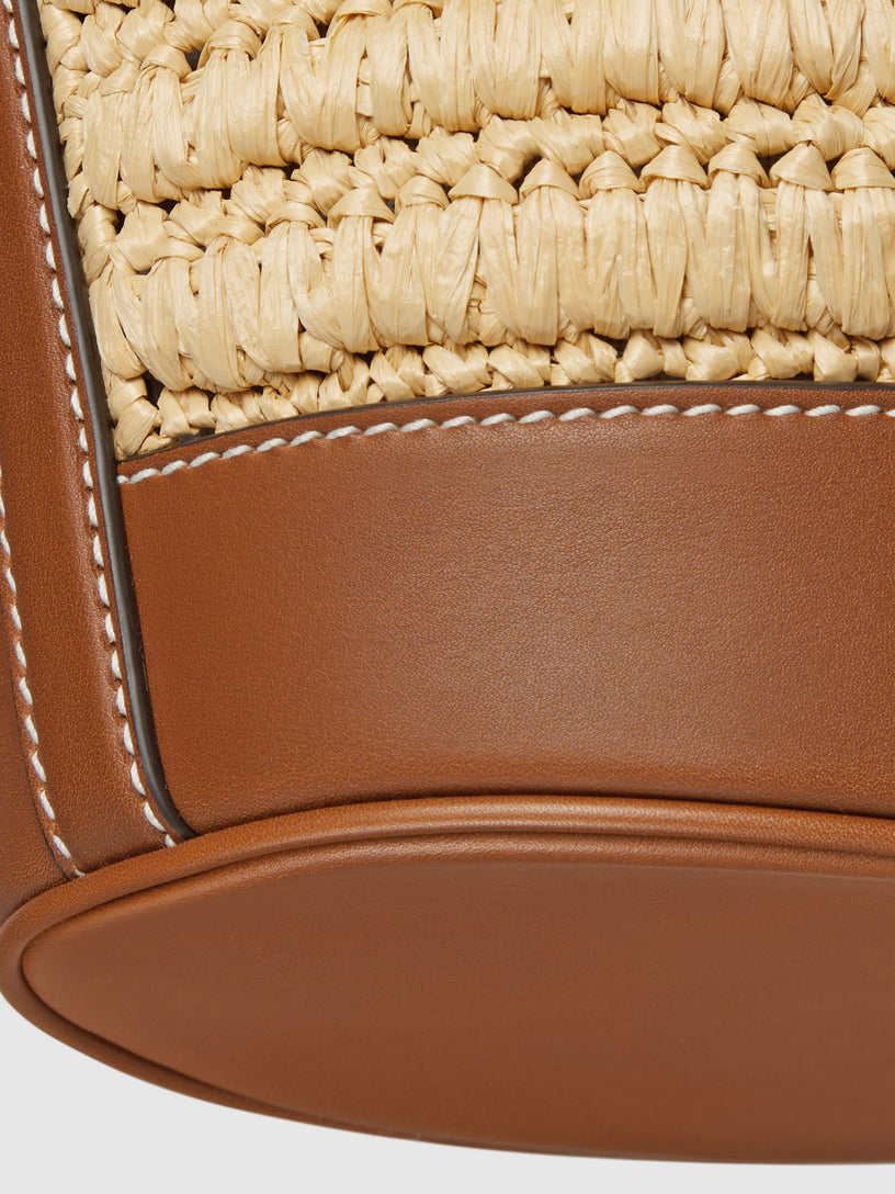 Woven mini bucket bag