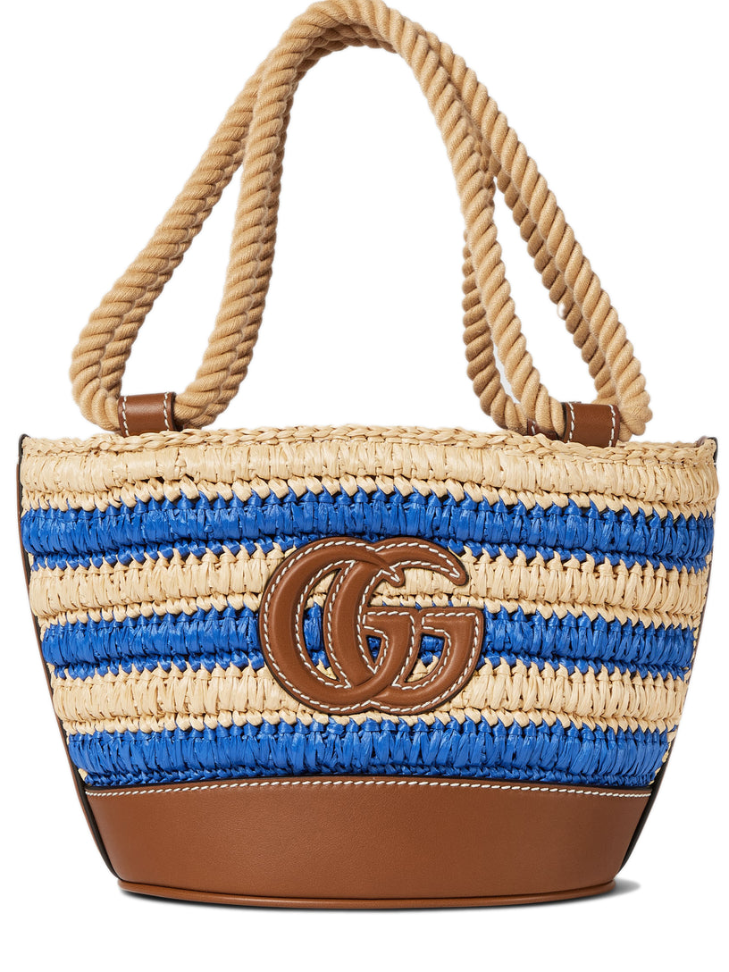 Woven mini bucket bag