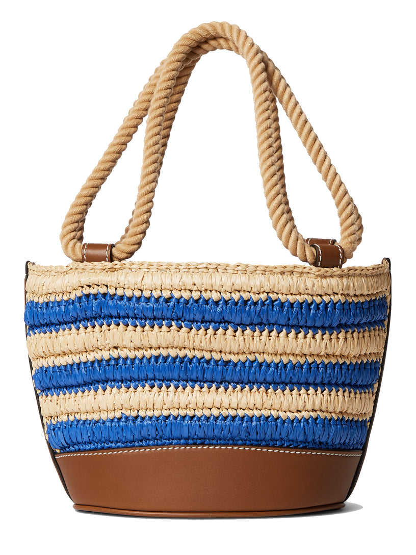Woven mini bucket bag