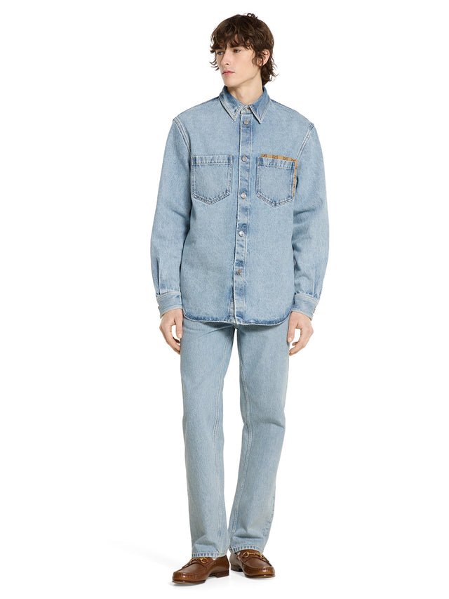 Denim pant with GG insert