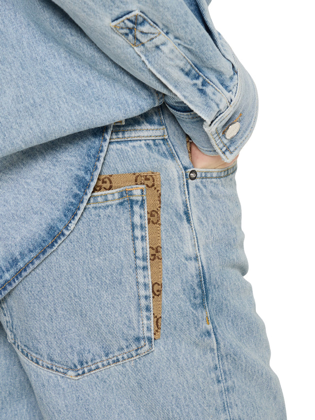 Denim pant with GG insert