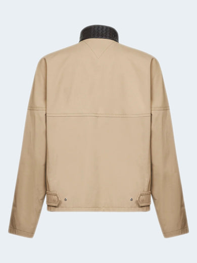 Cotton blouson with Intrecciato collar