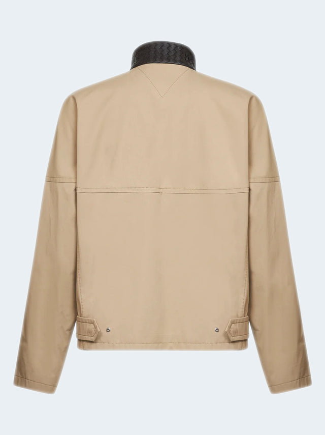 Cotton blouson with Intrecciato collar