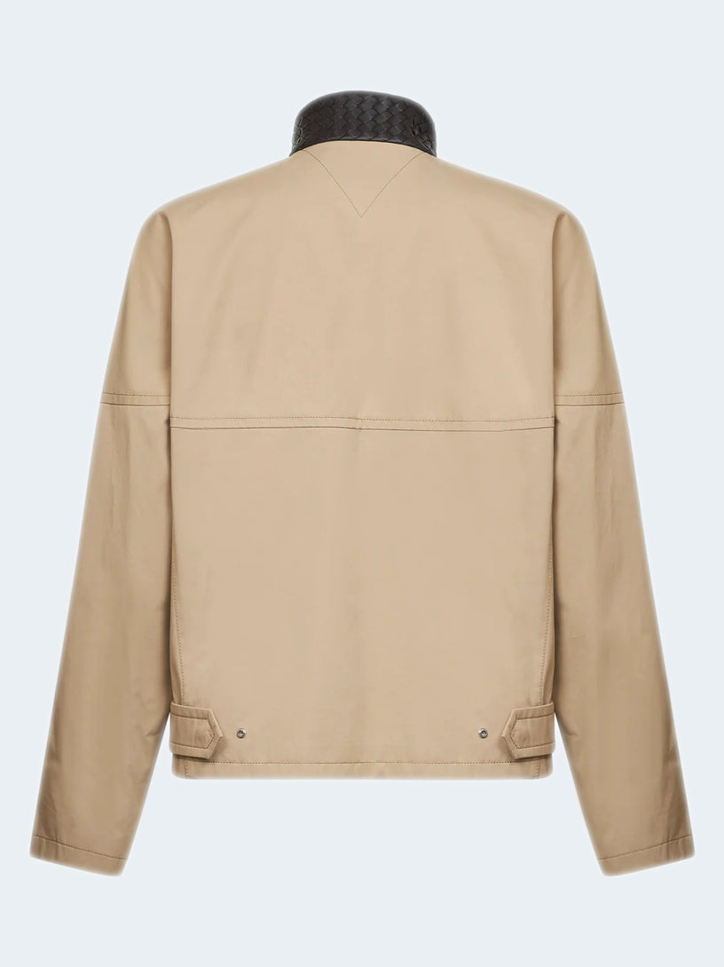 Cotton blouson with Intrecciato collar