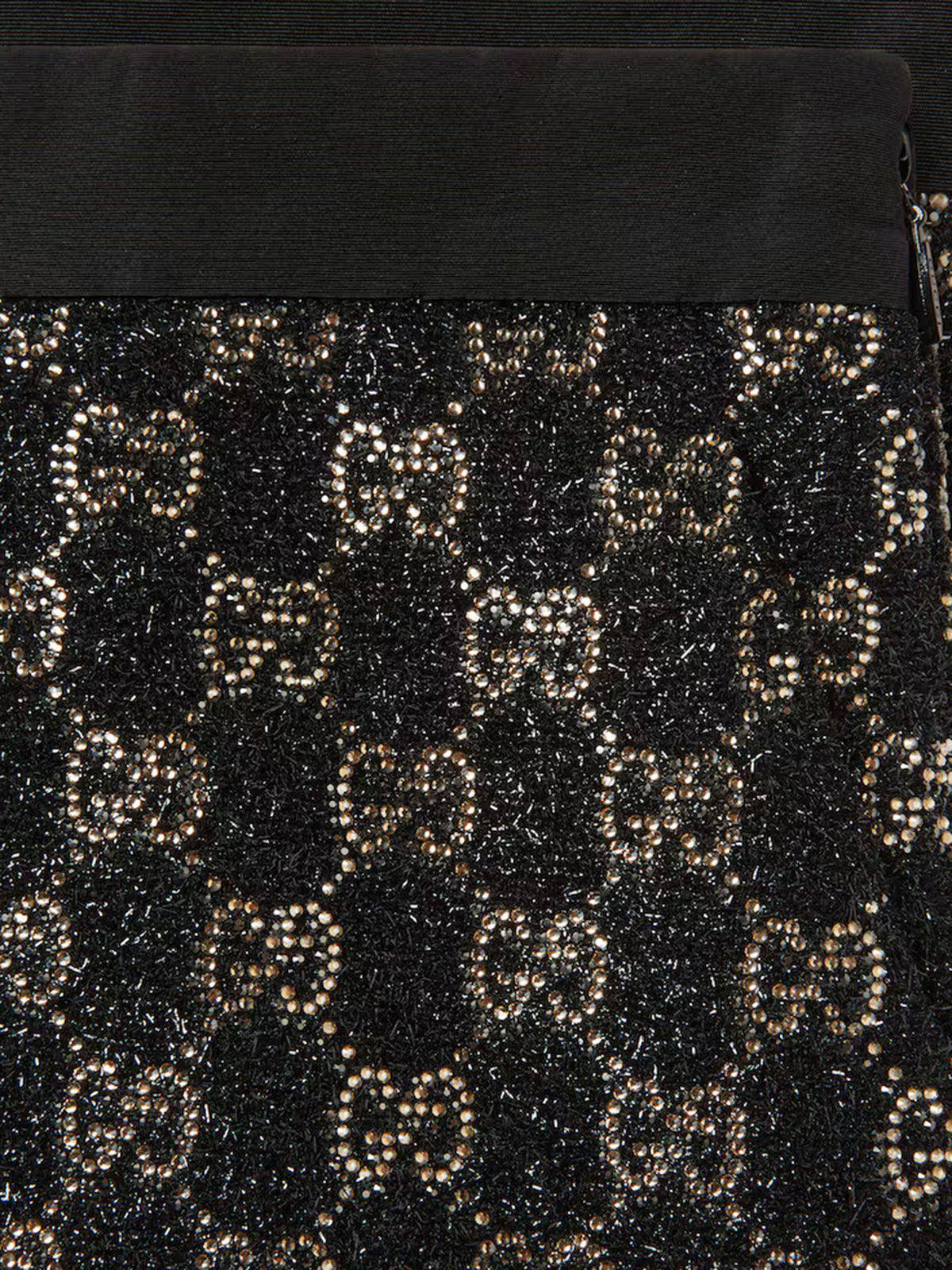 Embroidered lamé wool tweed shorts