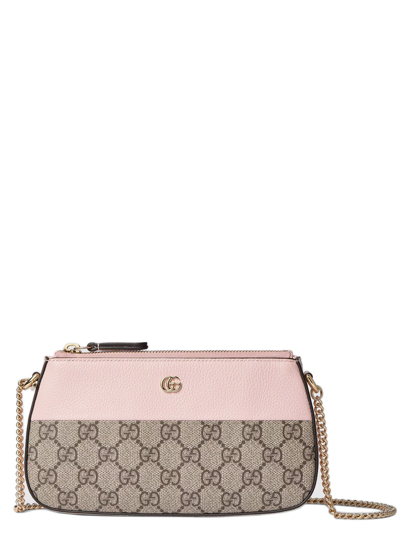 Bi-colour GG Marmont mini bag in pink leather