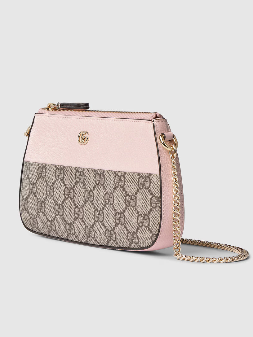 Bi-colour GG Marmont mini bag in pink leather
