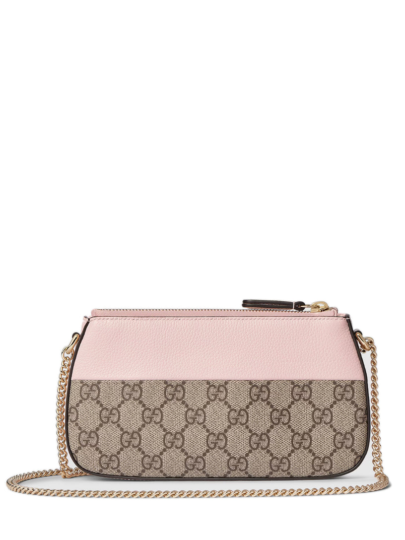 Bi-colour GG Marmont mini bag in pink leather