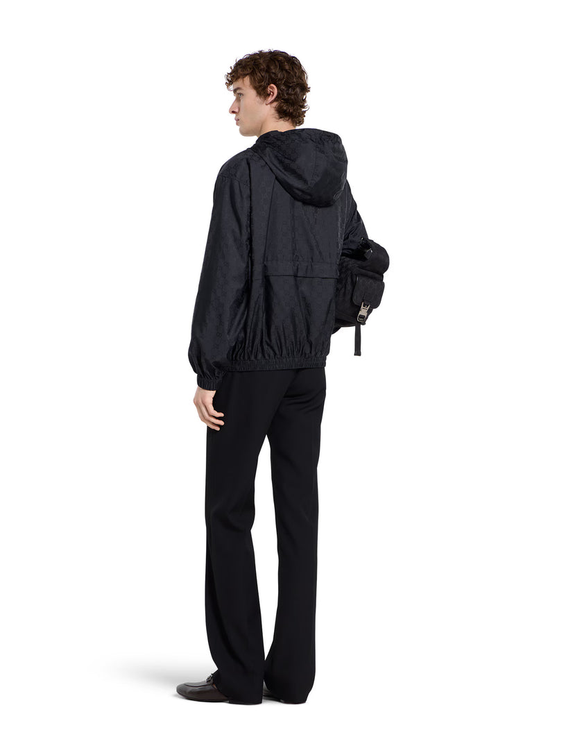 GG nylon zip-up jacket