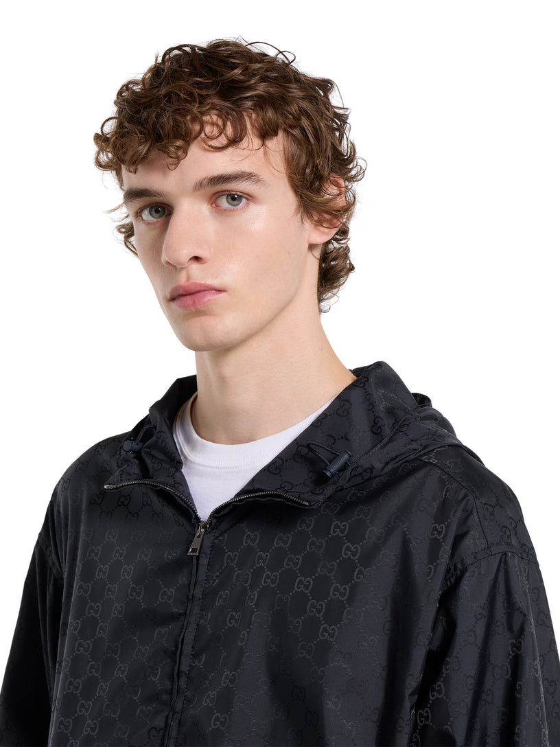 GG nylon zip-up jacket