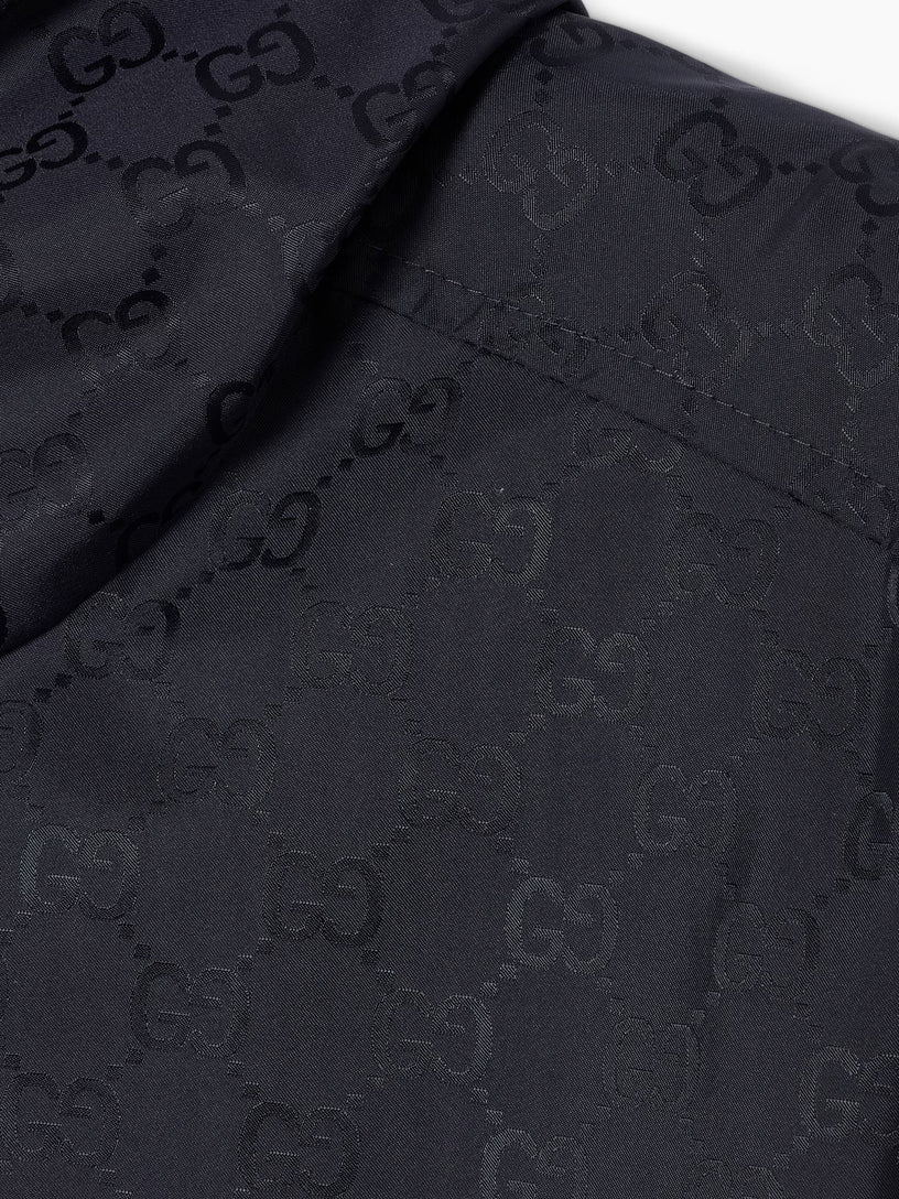 GG nylon zip-up jacket