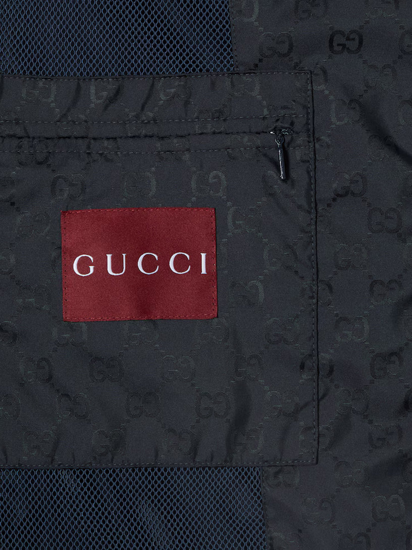 GG nylon zip-up jacket