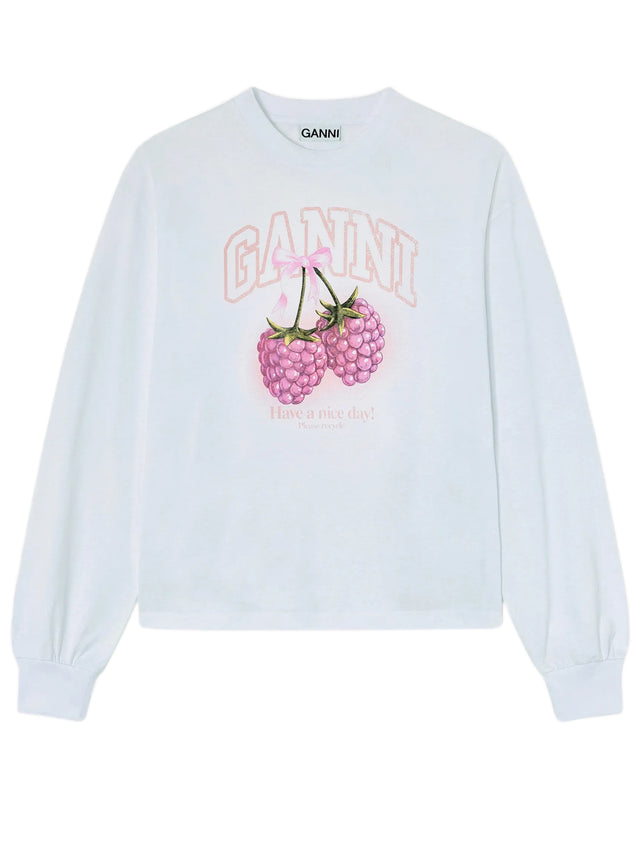 T-shirt a maniche lunghe con lamponi
