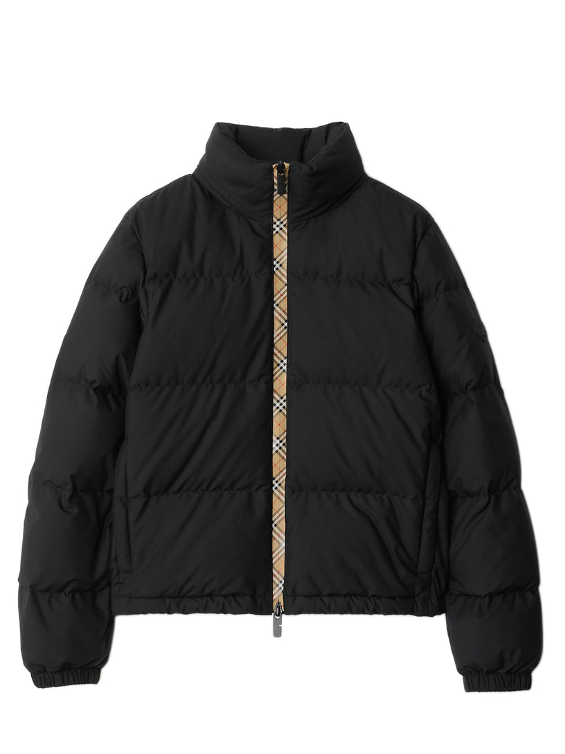 Check Trim Puffer Jacket