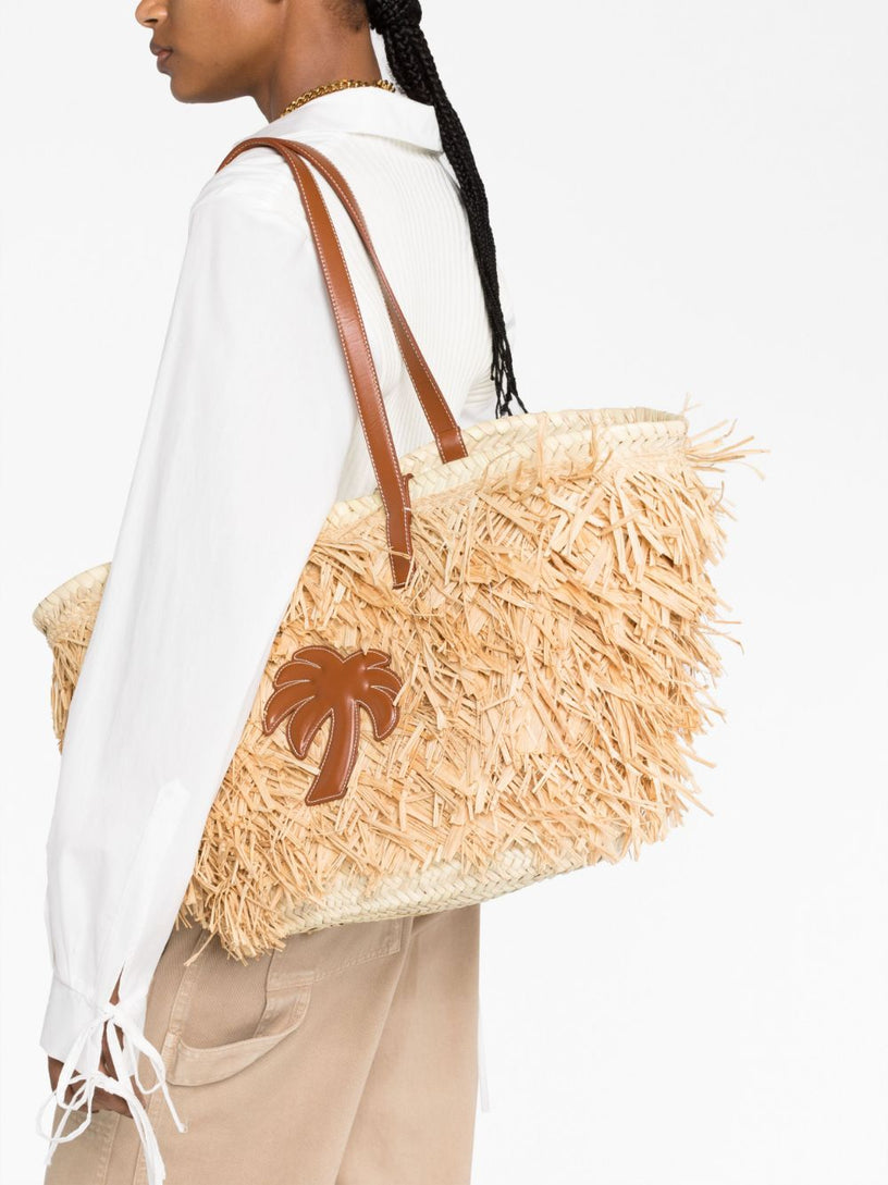 Palm Tote bag in raffia