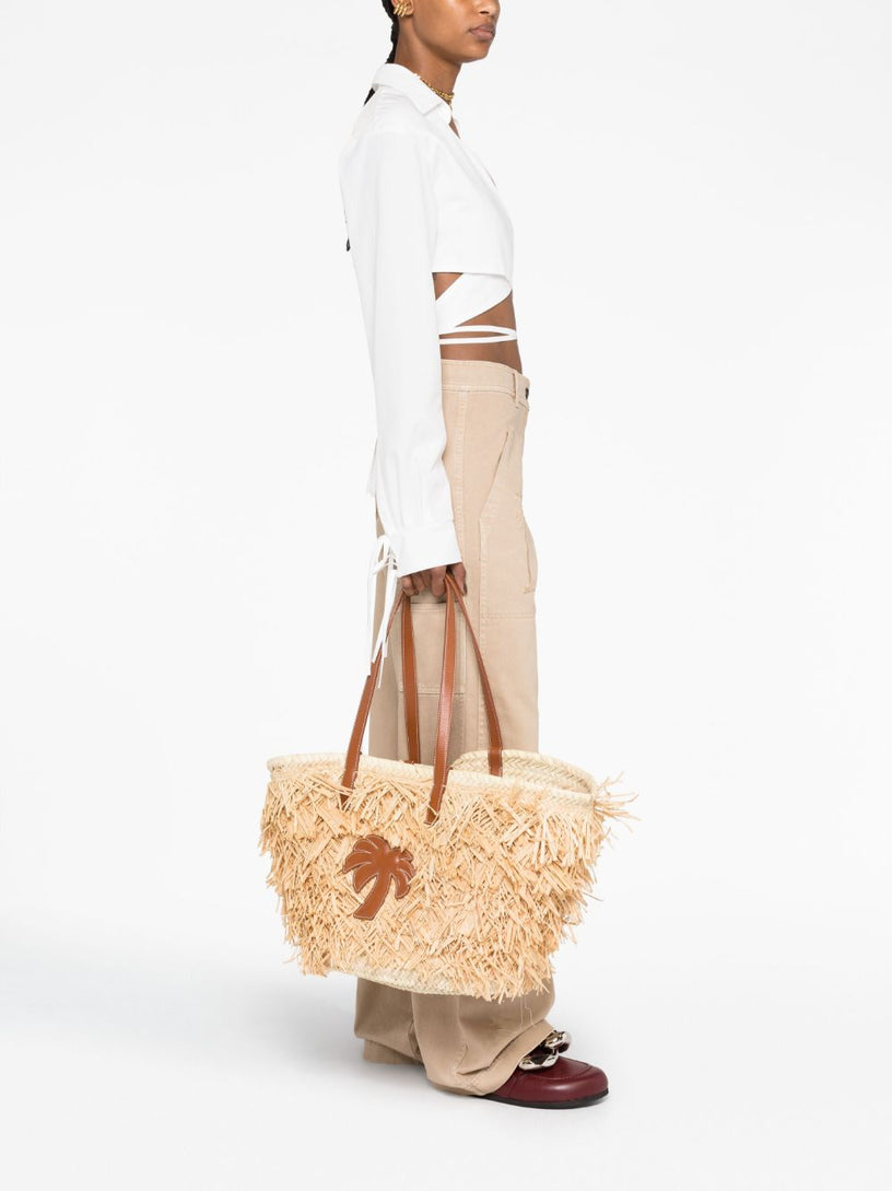 Palm Tote bag in raffia