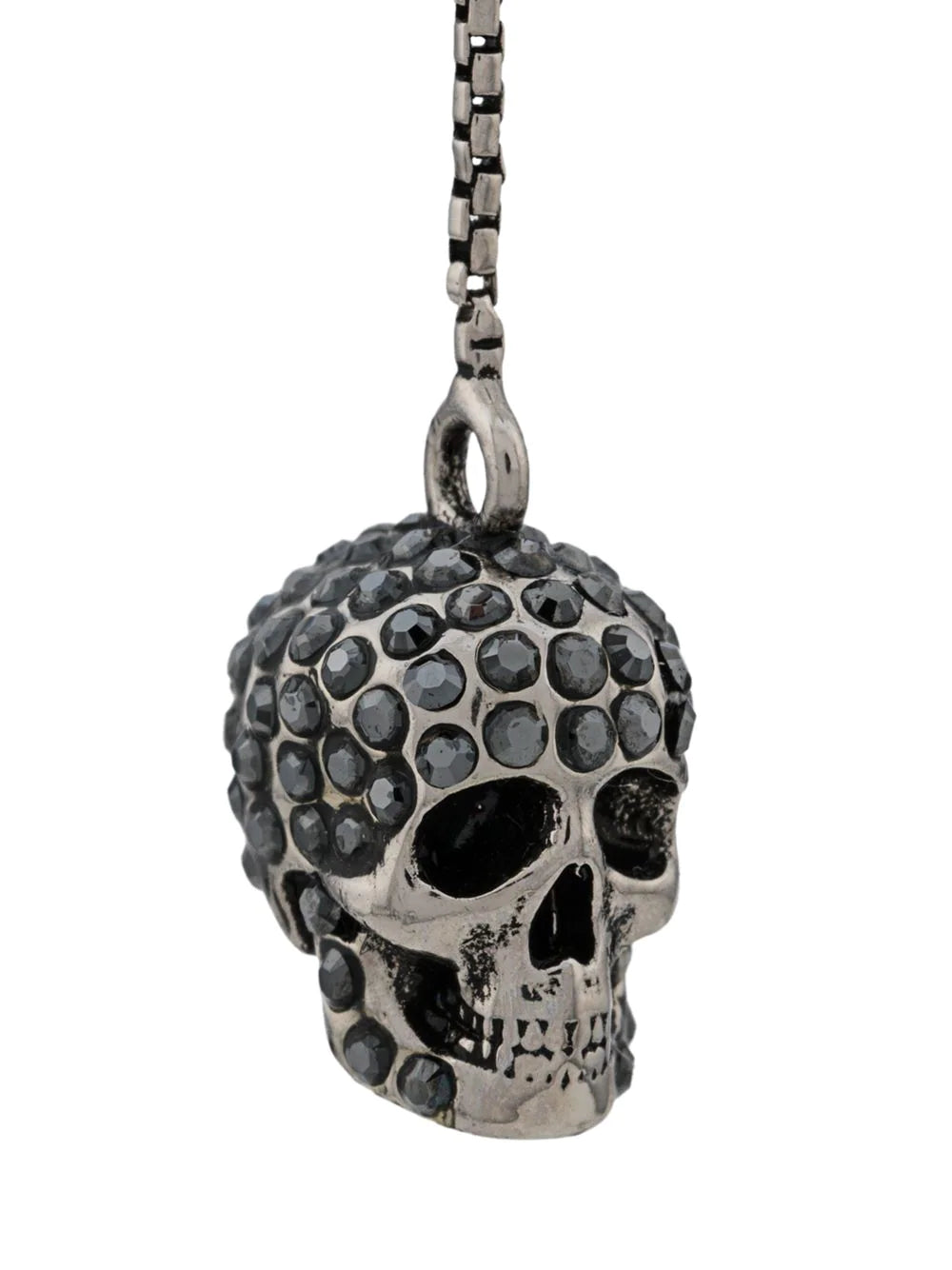 Pave Skull Chain Earrings
