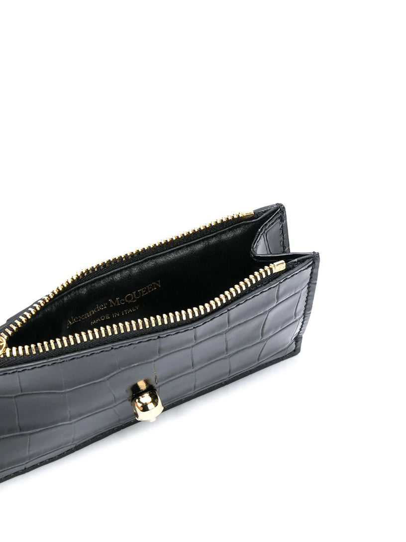 Skull zip card holder