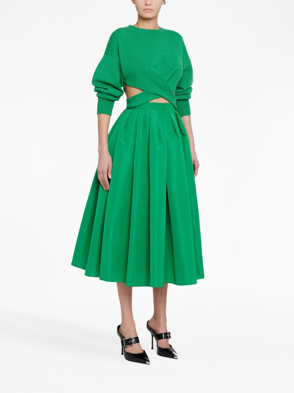 Gathered Midi Skirt