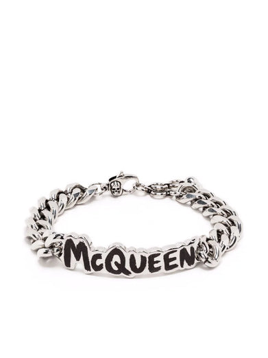 McQueen Graffiti Cut-out Chain Bracelet