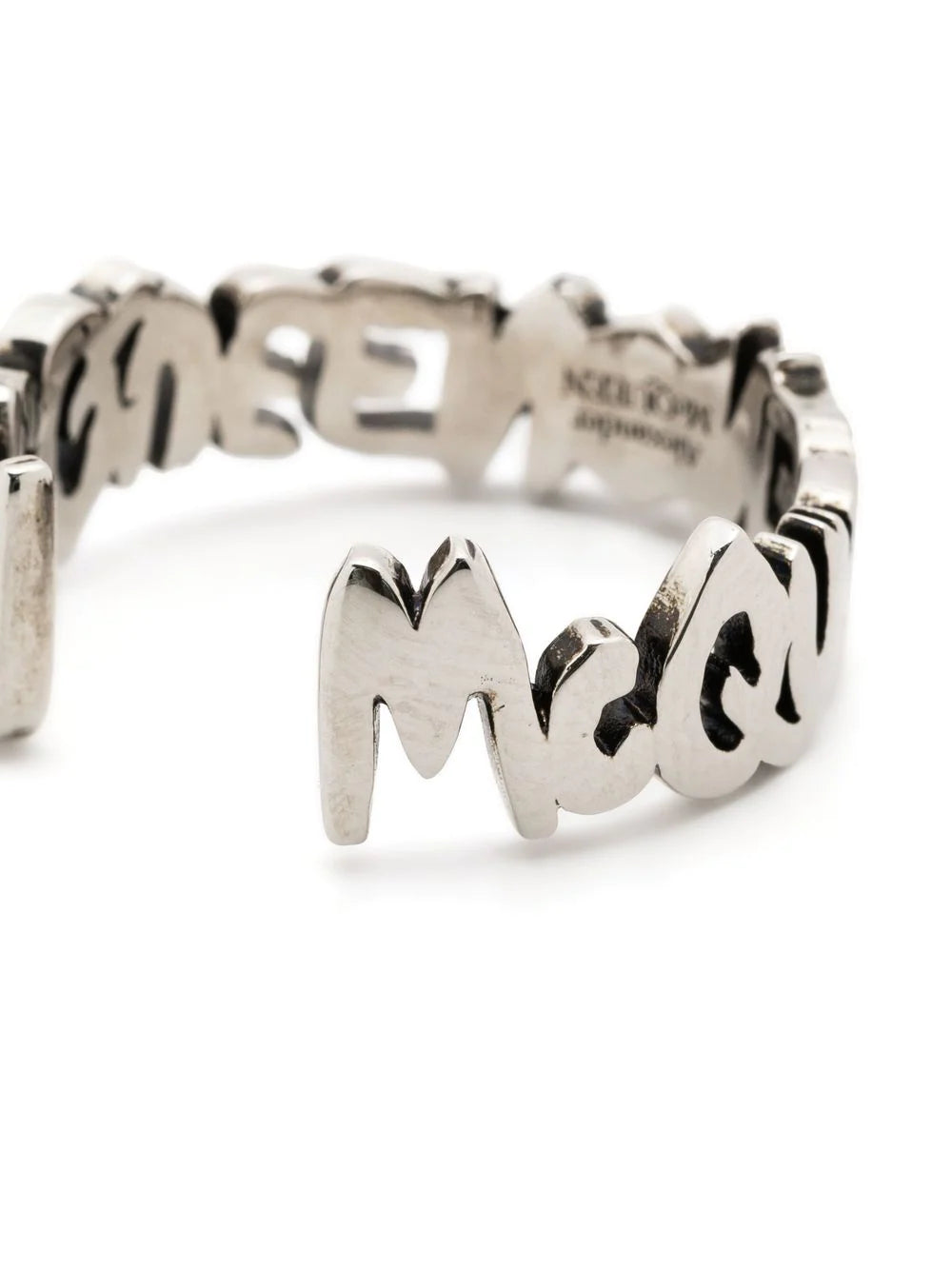 McQueen Graffiti Cut-out Band Ring
