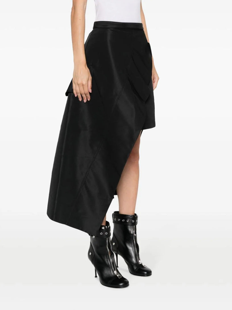 Asymmetric midi skirt